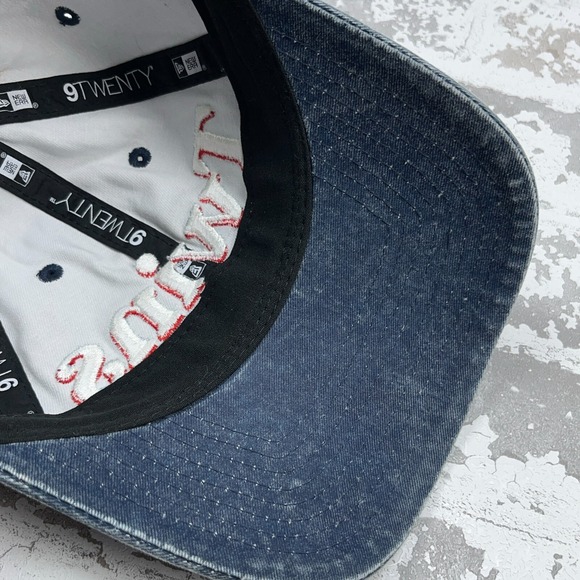 Minnesota Twins Hat Cap Strap Back Blue  Spell Out Logo Dad Adjustable Womens - Picture 7 of 9